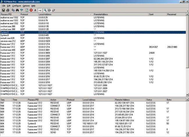 Инструмент TCPview