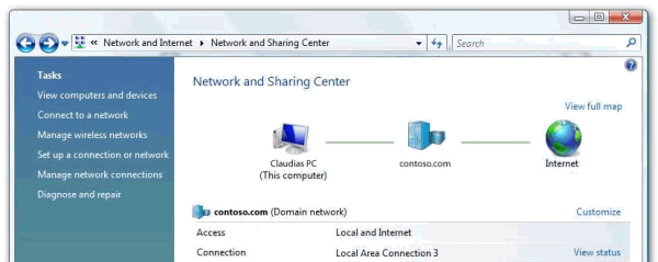 Windows Vista Центр сетевых подключений