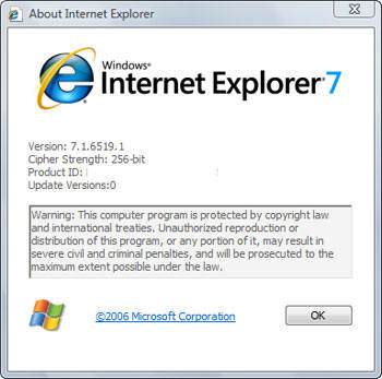 IE7 в Windows 7 M1