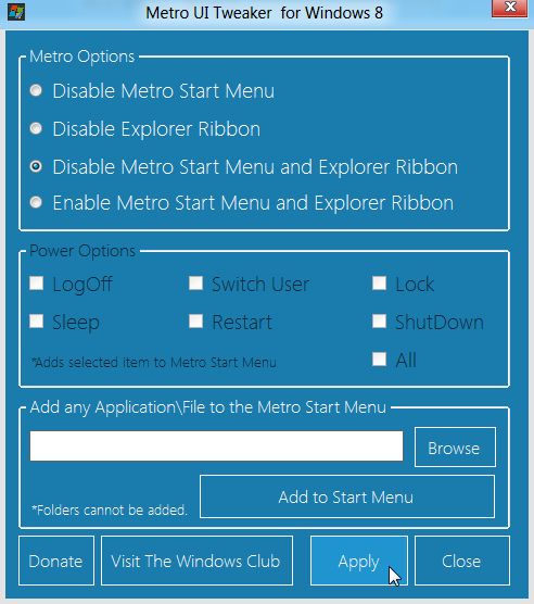 Утилита Metro UI Tweaker для Windows 8