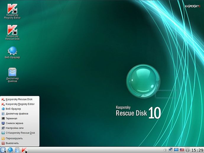 Kaspersky Rescue Disk в графическом режиме