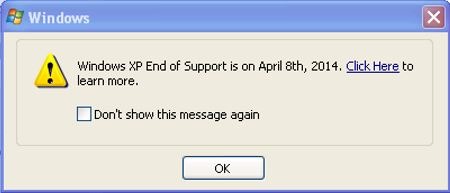 Windows XP более не поддерживается