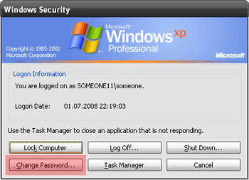 Как сменить пароль пользователя в Windows XP