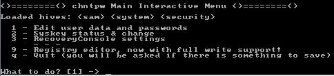 сброс пароля при помощи загрузочного диска