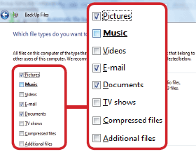Делайте резервное копирование данных в системе Vista, следуя указаниям Мастера архивации данных