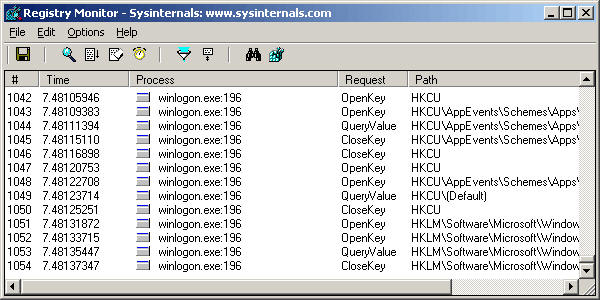 Интерфейс Registry Monitor