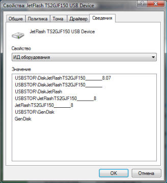 Свойства USB Flash Disk