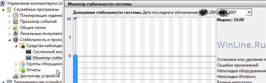 Windows Vista Монитор стабильности системы