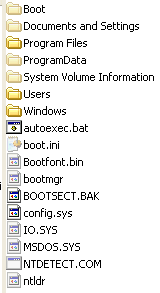 корневой каталог, windows, диск c