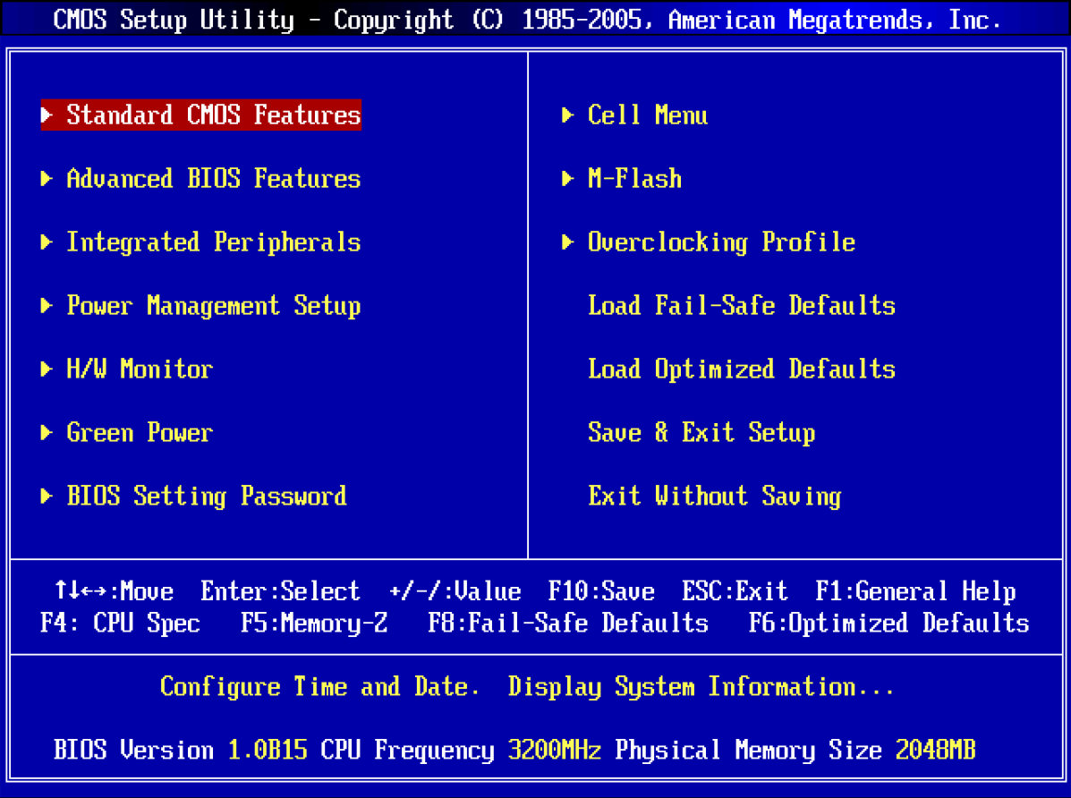 cmos setup utility