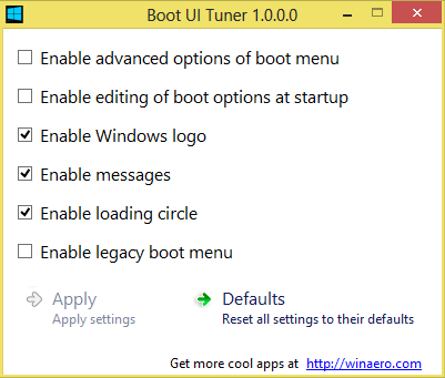 утилита Boot UI Tuner.