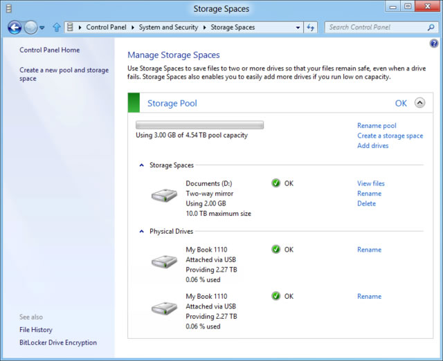 Storage Spaces and Pool configuration